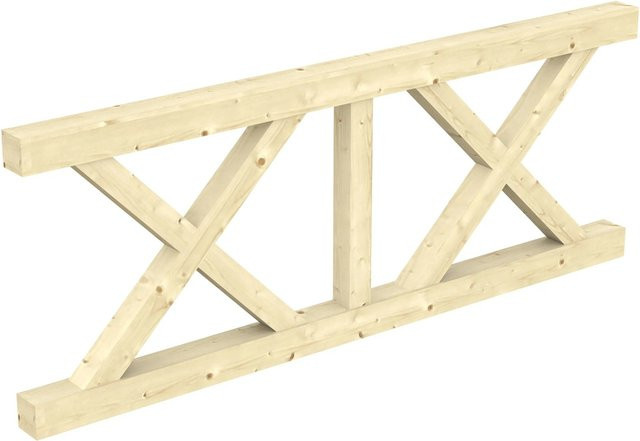 Skan Holz Brüstung Andreaskreuz aus Leimholz in Natur, B: 78,5 cm, H: 84 cm - Bild 1