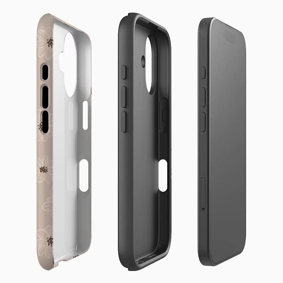 Potdemiel Robuste Handyhülle mit Blumenmuster in Beige für iPhone 17 16 15 14 13 Pro Max Plus mit Magnetfunktion - Bild 2