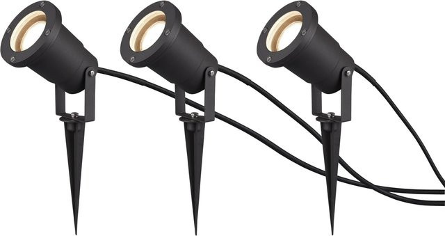 Trio Ubangi Gartenstrahler 3er-Set Anthrazit mit Erdnagel B/T/H: 110 x 90 x 97 mm - Bild 1