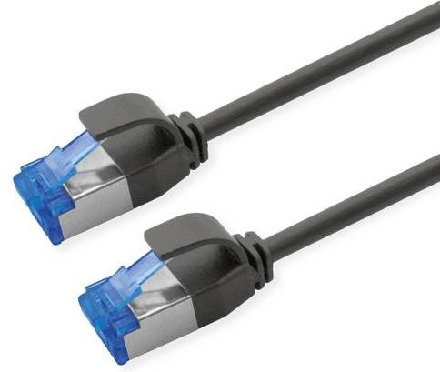 Roline Patchkabel Cat.6A S/FTP LSOH PoE Ethernet LAN, schwarz, Länge: 1,5 m - Bild 1