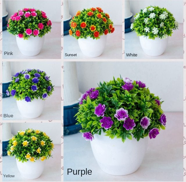 Merylover Künstliche Pflanze im Topf, Ruyihua Gelb und Multicolor, Dekorative Garten- und Wohnornamente für Outdoor und Fotografie-Requisiten - Bild 1