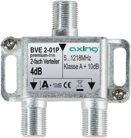 Axing Kabel-TV Verteiler 2-fach 5 - 1218MHz in Silber - Bild 1