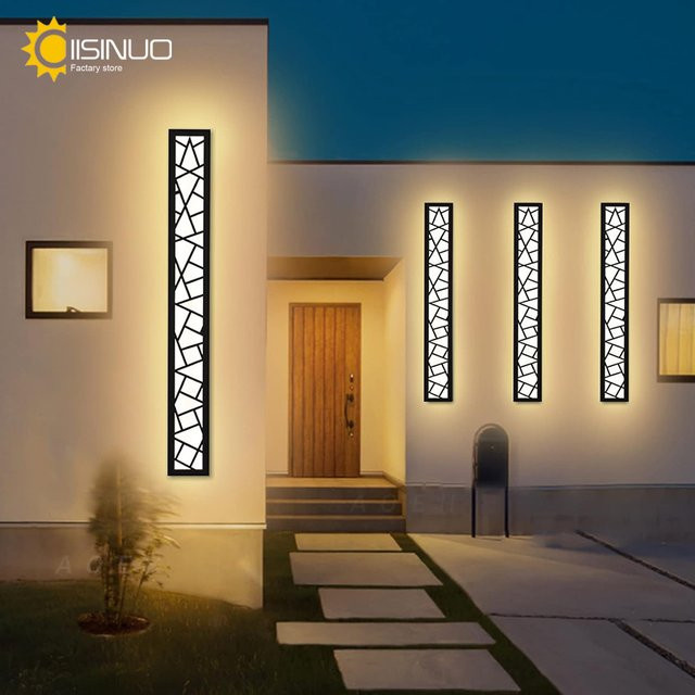 IISINUO LED Außenwandleuchte IP65 wasserdicht in Schwarz, moderne Up-Down Wandlampe aus Metall für Garten und Terrasse - Bild 1