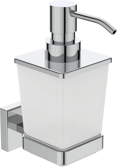 Ideal Standard Lotionspender IOM Cube aus satiniertem Glas in Transparent und Chrom - Bild 1