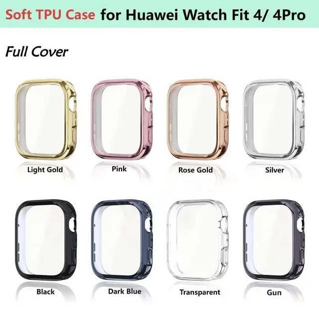 TPU-Schutzhülle für Huawei Watch Fit 4 und 4 Pro, Bumper-Hülle in Transparent - Bild 1