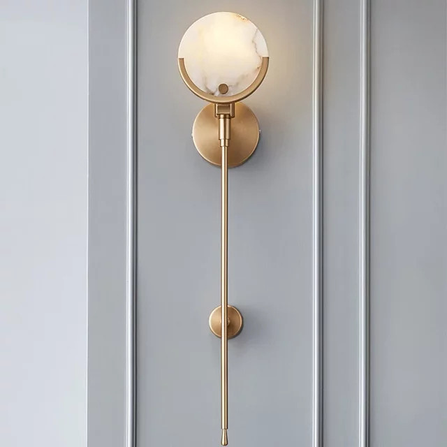 ZAOXI Moderne LED-Wandleuchte aus Marmor und Metall in Gold und Kupfer für Wohnzimmer und Schlafzimmer - Bild 1