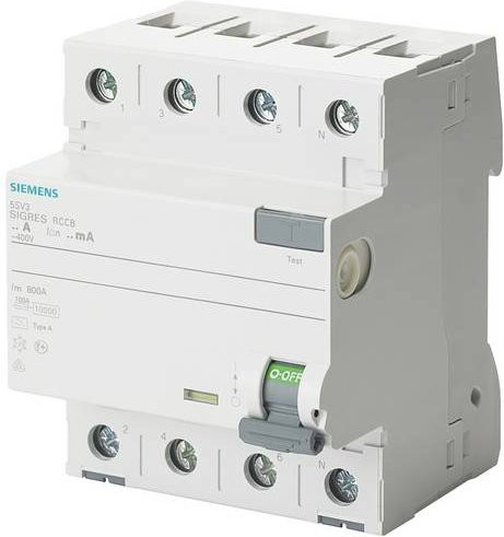 Siemens FI-Schutzschalter 5SV36476KK12 RCD 80A 0,3A 400V in Weiß - Bild 1