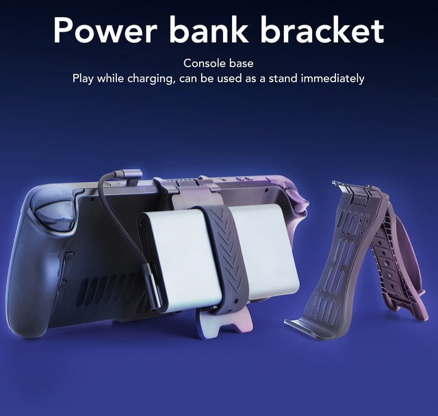 YOUTHINK 2 in 1 Faltbarer Desktop-Telefonhalter und Mobile Power Ständer in Schwarz - Bild 1
