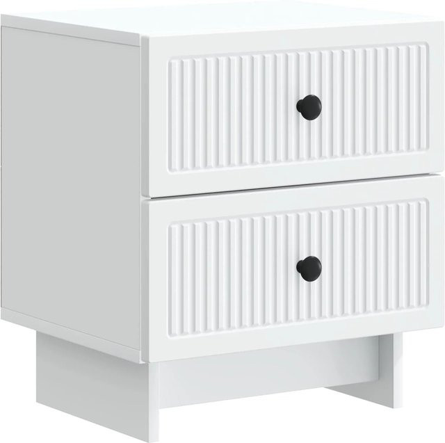 vidaXL Nachttisch in Weiß im Vintage-Stil aus Holzwerkstoff, B: 43 cm, T: 34,5 cm, H: 47,5 cm - Bild 1