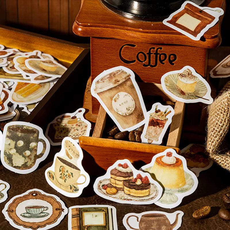Mr.Paper Tee-Aufkleber mit Cartoon-Teetassen und Desserts, 30 Blatt pro Packung, PET-Aufkleber in Multicolour für dein Sammelalbum und deine Dekoration - Bild 1