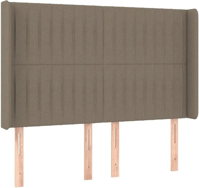 vidaXL LED Kopfteil modern in Taupe mit integrierter Beleuchtung und USB-Ladeport, B/T/H: 147 x 16 x 118/128 cm - Bild 1