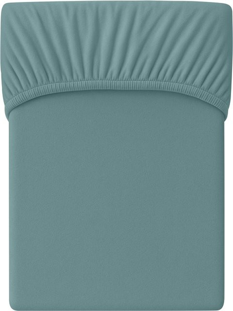 Hornisch HeimTex Spannbetttuch aus Feinbiber in Blau - Bild 1