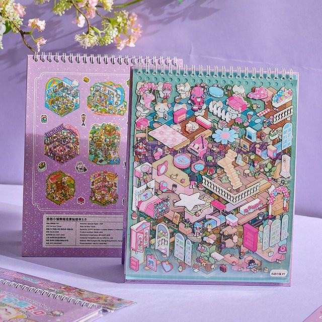 Mr. Paper Leisurely Town 3.0 Miniaturszene-Stickerbuch mit 3D-Haus-Diorama-Aufklebern in Multicolour für dein Scrapbooking und Tagebuch - Bild 1