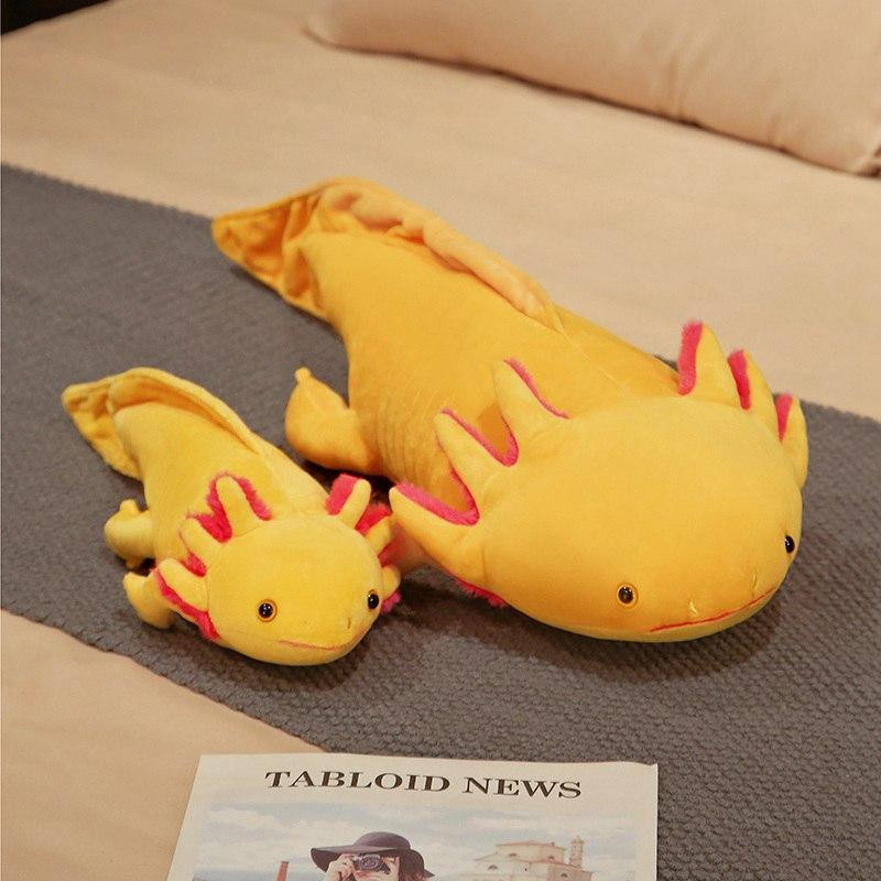 Axolotl Molch Salamander Unterwassertier Plüschtier Rosa Gelb Grau Blau - Bild 2