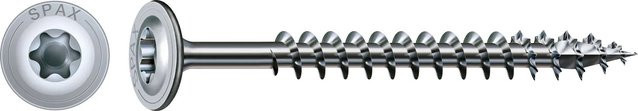 Spax Tellerkopf Holzschraube mit T-Star Plus-Antrieb aus verzinktem Stahl, Farbe: Silber, Durchmesser: 8 mm, Länge: 80 mm, 20 Stück - Bild 1