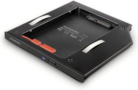 AXAGON RSS-CD09 SSD/HDD-Caddy für DVD-Schacht, SATA 6 Gb/s, 9,5 mm, Schwarz - Bild 1