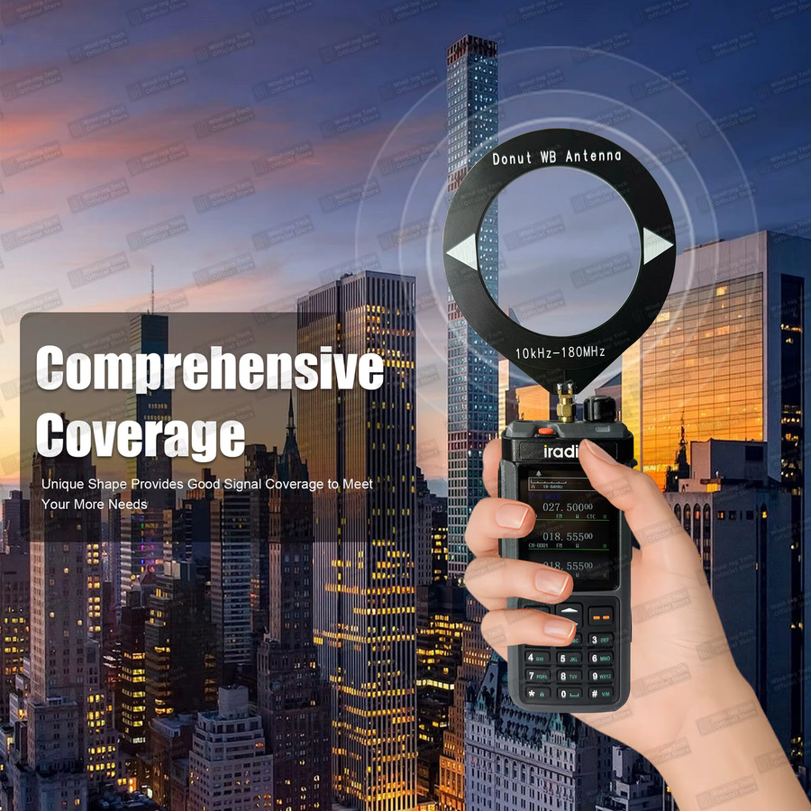 RONGYIN Kreisförmige Loop-Antenne Donut-Breitbandantenne für SW AM WB mit SMA-Steckverbinder in Schwarz für UV-88 UV-98 Plus RT-860G Funkgeräte - Bild 4
