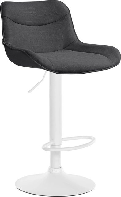 DELUKE Barhocker RAGAD höhenverstellbarer Barstuhl mit Lehne und 360 Grad Drehbarkeit, Stoff Dunkelgrau und Weiß, B/T/H: 49 x 51 x 85 cm - Bild 1