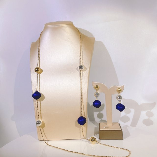 YULAILI Schmuck-Set, Halskette, Ohrring, Gold, Kristall, Damen - Bild 1