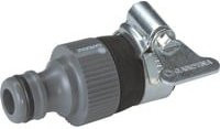 Gardena SB-Wasserdieb Hahnstück aus Kunststoff mit Steckkupplung für 15mm Wasserhähne ohne Gewinde in Grau und Silber - Bild 1