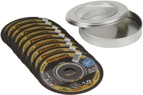Rhodius XT38 210745 Trennscheibe gerade 115 mm für Edelstahl und Stahl, 10 Stück, Silber - Bild 1