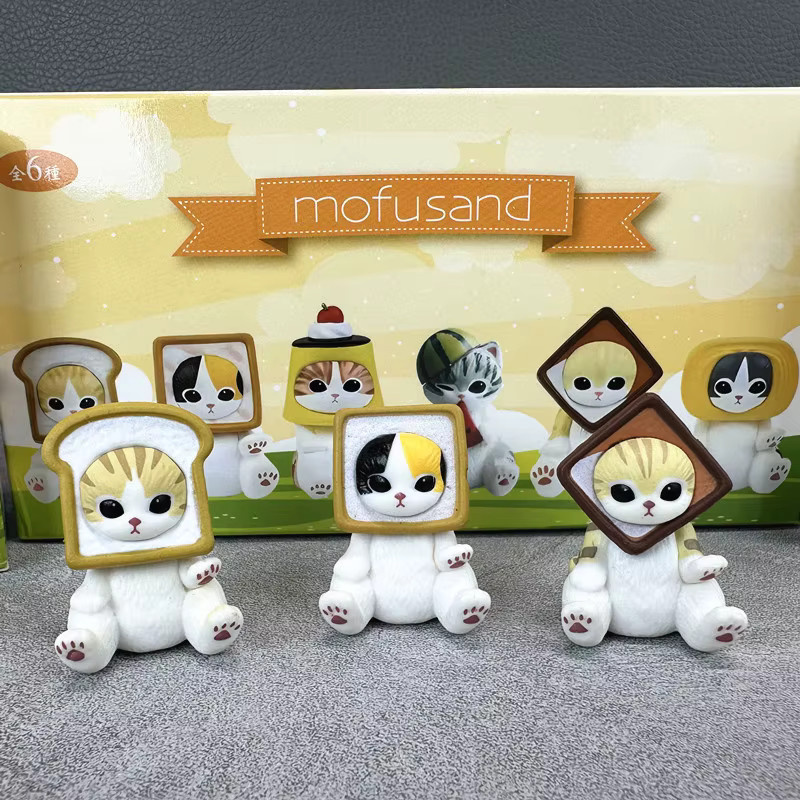 Mofusand Shark Cat Sitzende Meerestiere und Toast-Stil, Actionfiguren - Bild 4