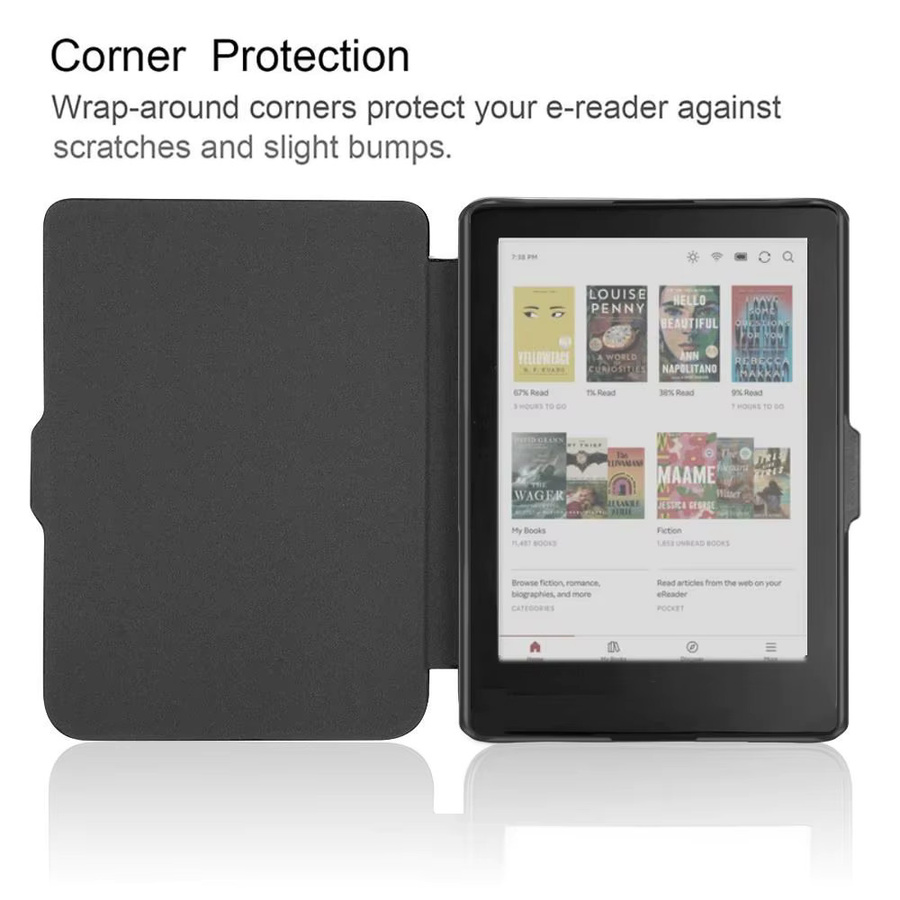 Universal faltbares E-Reader Case für Kobo Clara Color BW 2024 und 6 Zoll Geräte, stoßfestes Folio mit Auto Wake/Sleep Funktion in Schwarz oder Rot - Bild 4