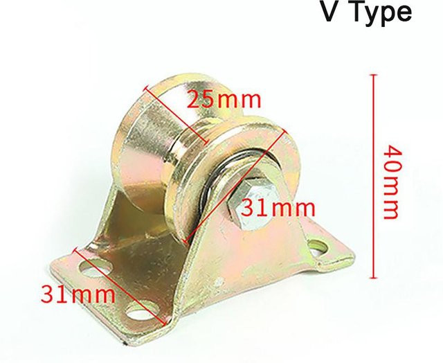 Schwerlast Lenkrolle LuckyDay3 Schiebetürrolle V-Nut Rad aus Edelstahl in Gold für Überkopfschienen und Schiebetore - Bild 1