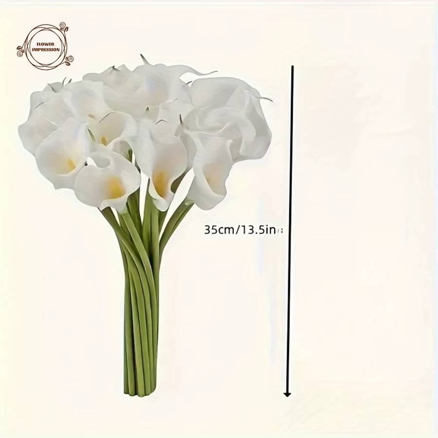 13 Stück künstliche Calla-Lilien von YN HI FLOWER in Weiß mit PU-Touch für Tischdekorationen und Hochzeiten - Bild 5