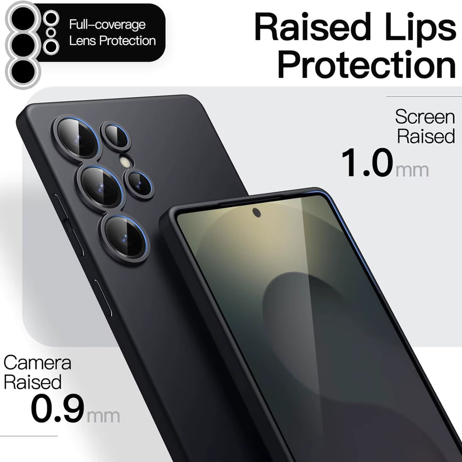 Stoßfeste Silikon-TPU-Hülle von bolimei in Schwarz für Samsung Galaxy S8 S9 S10 Plus S20 S21 S23 FE S24 S25 Ultra Edge S10E - Bild 3