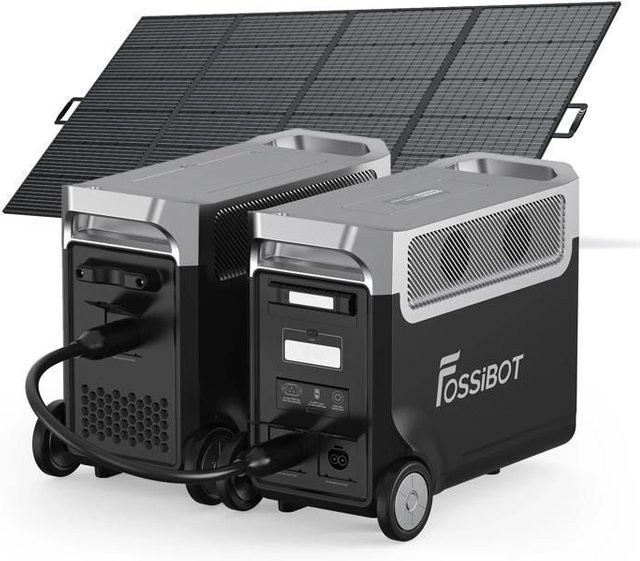 FOSSiBOT Stromgenerator F3600PRO Kraftwerk Station mit 3840Wh, 3600W und FB3840 LiFePO4 Batterie sowie 400W Solarpanel in Schwarz - Bild 1