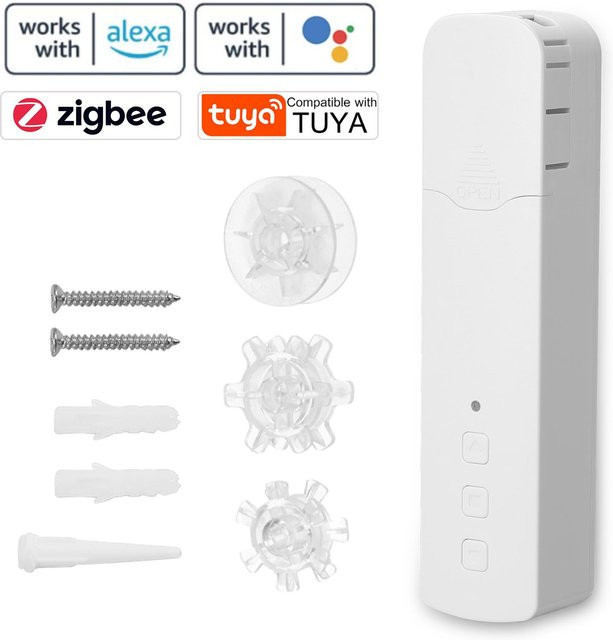 Tuya ZigBee M515EGZT Intelligenter Pull-Perlenvorhang-Motor mit EU-Stecker in Weiß - Bild 1
