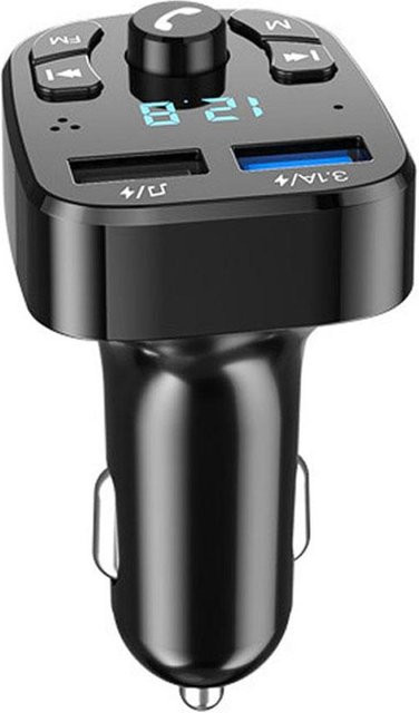 TOMTOP Auto MP3 Player mit Bluetooth und FM Transmitter, Wireless Audio Musik Stereo, Dual USB Port und Auto Ladegerät, schwarz - Bild 1
