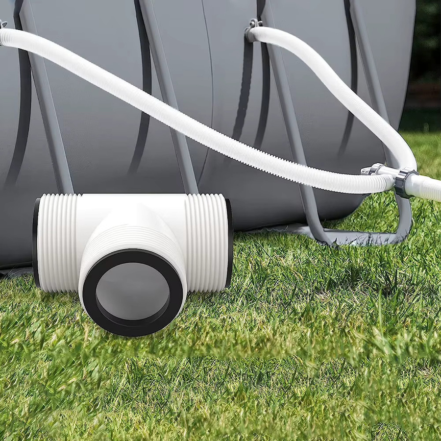 Alloet Pool-Schlauch-T-Splitter mit 3 L-Ringen, weißer Adapter für 1,5-Zoll Pool-Pumpenschläuche - Bild 4