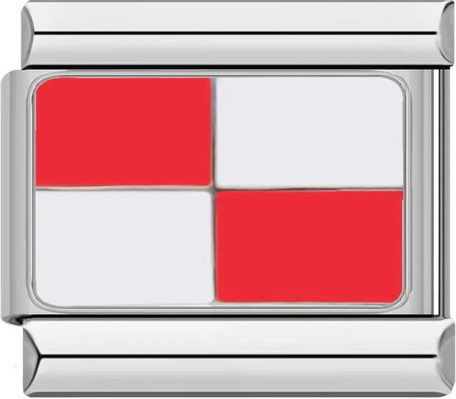 Fashion Maker 2 Anhänger, Nautische Flagge, Edelstahl, Silber, Unisex - Bild 1