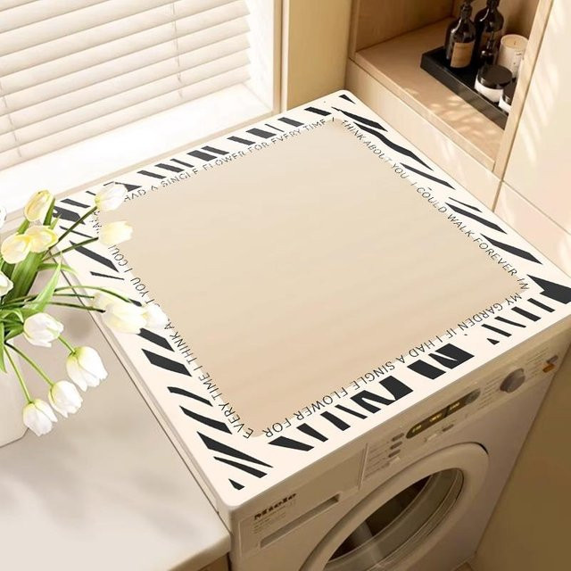 Saugfähige und rutschfeste Staubmatte aus Kieselgur als Abdeckung für Waschmaschinen oder Kühlschränke, Farbe: Weiß, B/T: 50 x 50 cm - Bild 1
