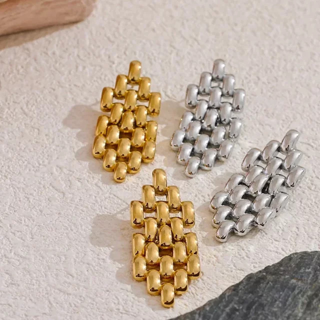 Mariasz Statement-Ohrringe, Edelstahl, Gold, Damen, Vintage - Bild 1