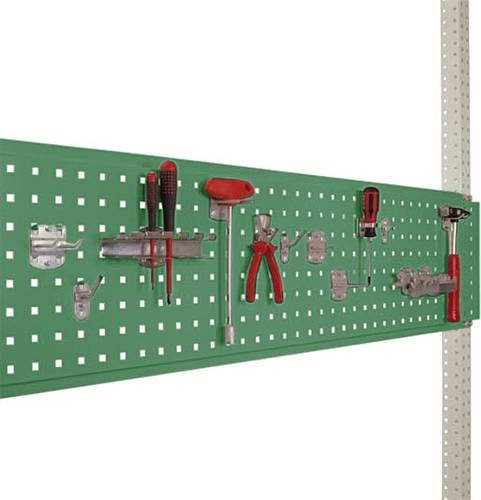 Manuflex AS1702.6011 Werkzeug-Lochplatte für PACKPOOL aus Stahl, Farbe Grün, Nutzhöhe: 300 mm, für Tischbreite: 1500 mm - Bild 1