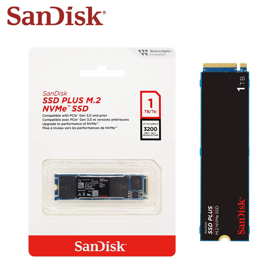 SanDisk SSD PLUS M.2 NVMe PCIe Gen 3.0 Interne Solid-State-Laufwerke in Schwarz für Laptop und Desktop - Bild 3
