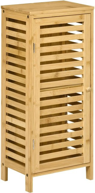 Kleankin Badschrank mit Lamellentür und 2 Fächern, B/T/H: 30 x 19,9 x 70 cm - Bild 1