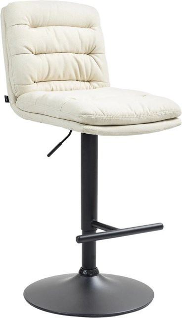 DELUKE Barhocker TURIN mit Lehne, Stoff und Metall, Creme und Schwarz, B/T/H: 42 x 56 x 94 cm - Bild 1