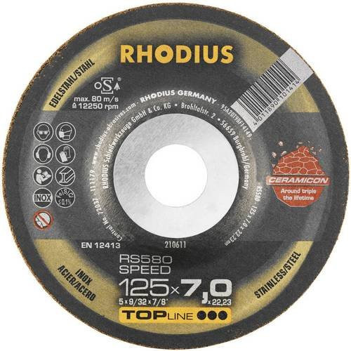 Rhodius RS 580 SPEED EXTENDED Schruppscheibe für Edelstahl, Durchmesser: 115 mm, Bohrungs-Ø: 22,23 mm - Bild 1