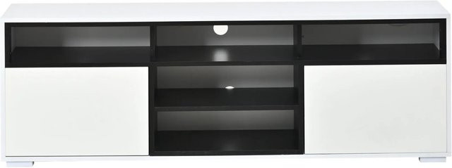 Merax LED TV-Bank modern in Hochglanz mit integrierter Beleuchtung und Stauraum, B/T/H: 150 x 35 x 50 cm - Bild 1