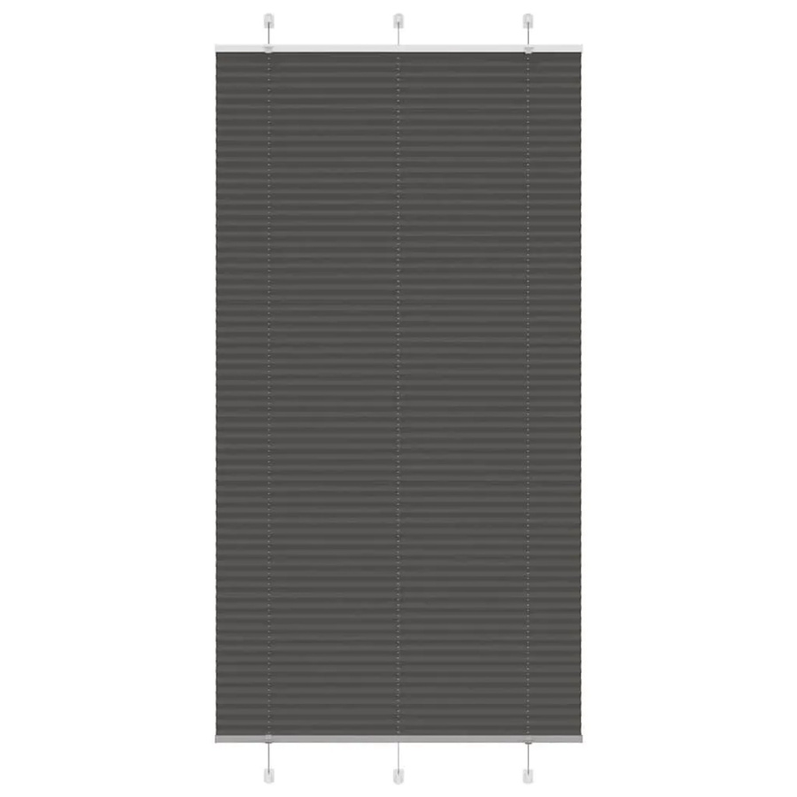 vidaXL Plissee Schwarz semi-transparent aus Polyester B: 105 cm, H: 200 cm - Bild 2