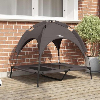 vidaXL Hundebett Braun aus Metall, B/T/H: 92 x 77 x 82,5 cm - Bild 2