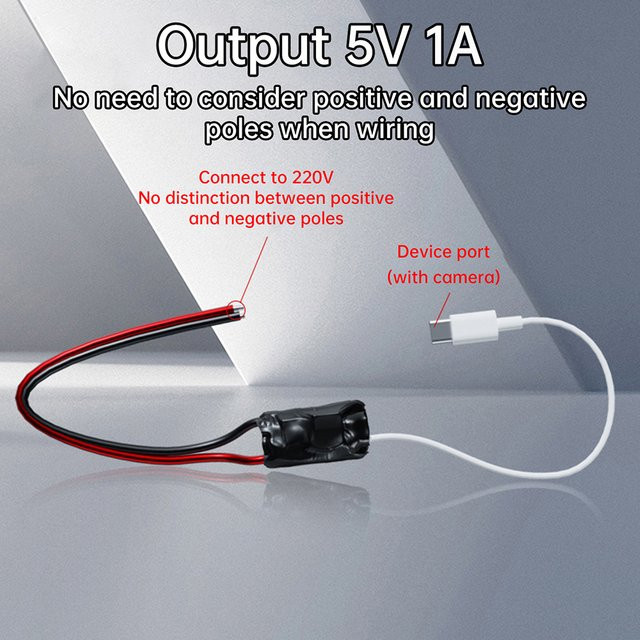 Aideepen USB-C Netzteil AC 220V zu DC 5V für WiFi Überwachungskameras und tragbare Geräte - Bild 1