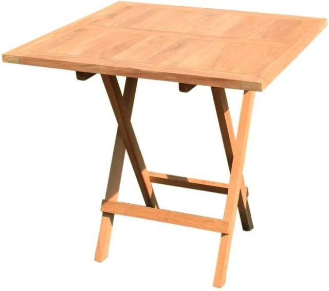 Lex Premium Teak Gartentisch quadratisch klappbar braun B/T/H: 60 x 60 x 75 cm - Bild 1