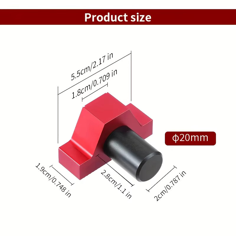 RUITOOL Werkbankstopper aus Aluminiumlegierung in Rot, 20mm MFT-Tischzubehör für die Holzbearbeitung und Positionierung - Bild 5