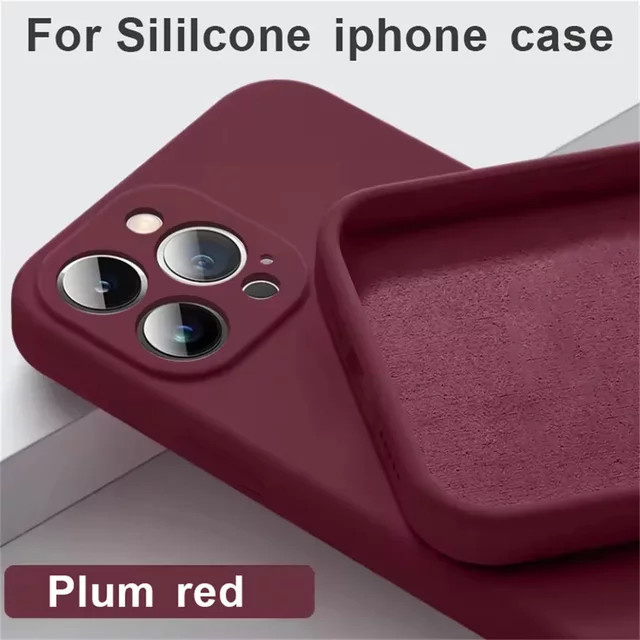 Silikon Schutzhülle für iPhone 11 bis iPhone 16 Pro Max in Rot - Bild 1