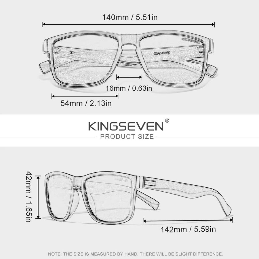 KINGSEVEN Sonnenbrille, Rechteck, Vollrand, Zebra Muster, Unisex, polarisiert - Bild 3